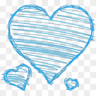 #ftestickers #love #hearts #doodles #doodleart #blue - Drawn Heart Clip Art, HD Png Download