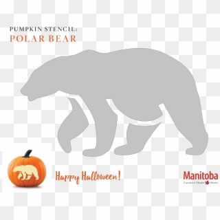 Polar Bear Pumpkin Carving Stencil - Bear Pumpkin Carving Patterns, HD Png Download