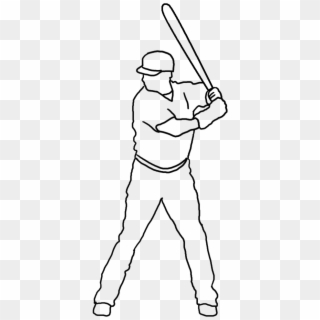 Clipart Batter Silhouette - Line Art, HD Png Download