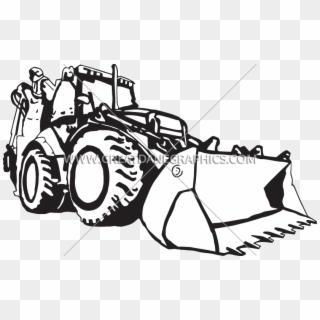 Production Ready Artwork For T Shirt Printing - Bulldozer In Black And White, HD Png Download