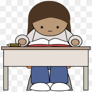 Ipad Clipart Reading Station - Clip Art Student At Desk, HD Png Download