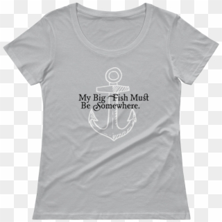 My Big Fish Basic Scoopneck Tee T Shirt - T-shirt, HD Png Download