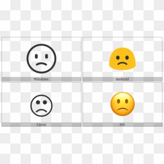 Slightly Frowning Face On Various Operating Systems - Smiley, HD Png Download