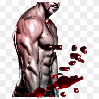 #man #sexy #blood #bloody #shirtless #jeans #belt #abs - Barechested, HD Png Download