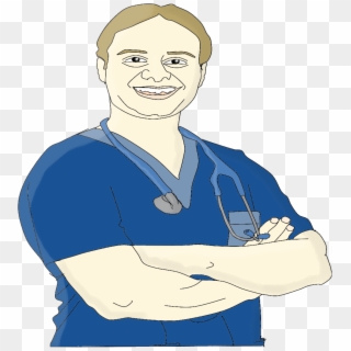 Drawing Of A Professional Male Nurse - Enfermero En Blanco Y Negro, HD Png Download