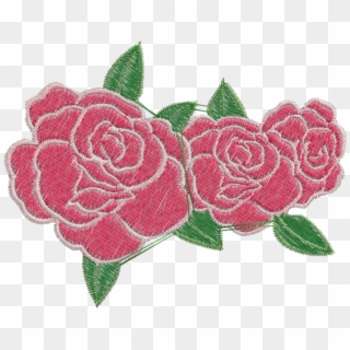 Embroidered Pink Roses Png, Transparent Png