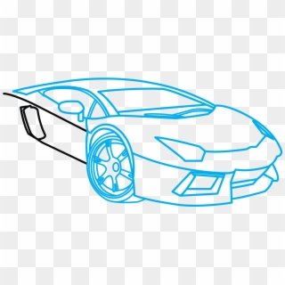 How To Draw Lamborghini Aventador, A Car, Easy Step - Easy Lamborghini Aventador Drawing, HD Png Download