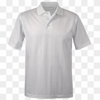 1364 Embossed Plaid Pattern Moisture Wicking Polo White - Polo Shirt, HD Png Download