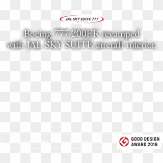 Boeing 777-200er Revamped With Jal Sky Suite Aircraft - Good Design Award, HD Png Download