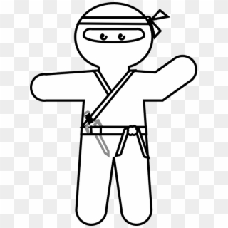 Ninja Japanese Cartoon Character Weapon Warrior - Ninja Clipart Black And White, HD Png Download
