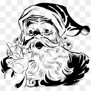 Santa Santa Claus Santa Clause Saint Nicholas - Santa Black And White, HD Png Download