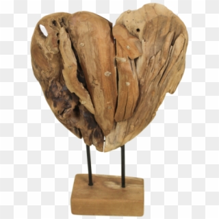 Wooden Heart Sculpture Small - Carving, HD Png Download