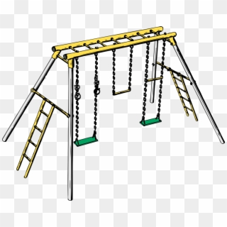 Swing Jungle Gym Playground Child Outdoor Playset - Swing Set Clipart, HD Png Download
