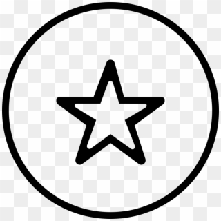 Favorites Star Outlined Symbol In Circular Button - Outline Of Moon And Stars, HD Png Download