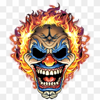 Flaming Clown Skull - Sugar Skull Clown, HD Png Download