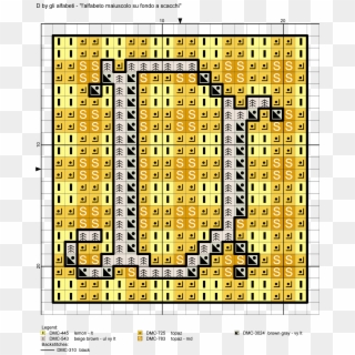 Alphabet Checkered Background Cross Stitch Pattern - Motif, HD Png Download