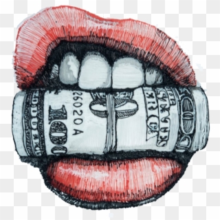 Peter Perlegas Lips, By - Lips Drawing In Pen, HD Png Download