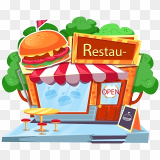 Hamburgers Clipart Burger Restaurant - Fast Food Restaurant Clipart Png, Transparent Png