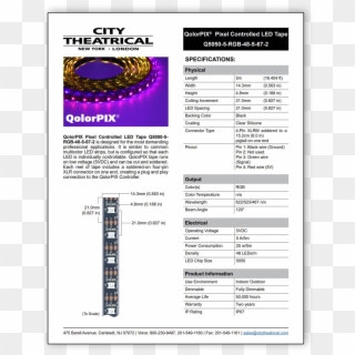 Qolorpix Pixel Controlled Led Tape Cut Sheet - City Theatrical, HD Png Download