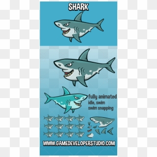 Animated Shark Pictures - Animated Shark Sprite Png, Transparent Png