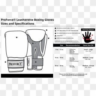 Proforce® Leatherette - Boxing Gloves Specifications, HD Png Download