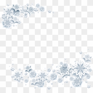 Ftestickers Christmas Winter Snowflakes Frame Borders - Illustration, HD Png Download