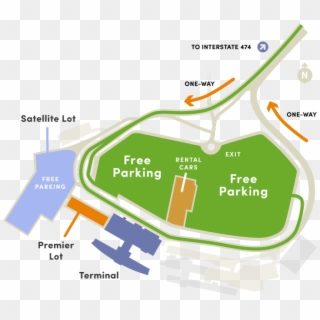 Pia Parking Map - Peoria Airport Map, HD Png Download