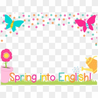 Manycam Fun Spring Time Border Spring Into English - Border Manycam, HD Png Download