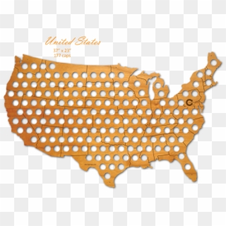 Wood Country Maps - Polka Dot Map Of Us Png, Transparent Png