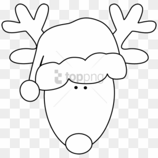 Free Png Santa Hatblack And White Png Image With Transparent - Reindeer Head Clipart Black And White, Png Download