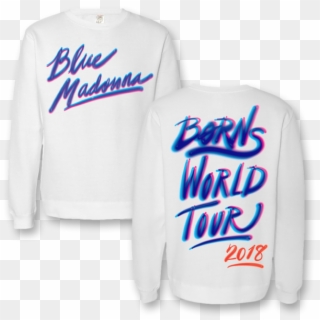 Airbrush Crew Neck Sweatshirt - Borns Blue Madonna Shirt, HD Png Download