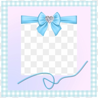 Square Frame Transparent Frame Blue Ribbon Pearl - Greeting Card, HD Png Download