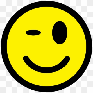Smiley Wink Emoticon Happy Face Icon Good Sign - Smiley Face Vector Png, Transparent Png