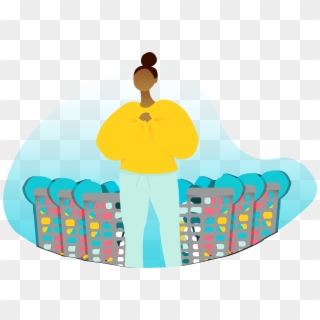 Fluffy Laundry Girl - Illustration, HD Png Download