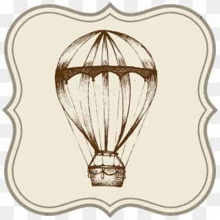 Hot Air Balloon Travel Transportation Tag Label - Scrapbook Digital Boat Transparent, HD Png Download