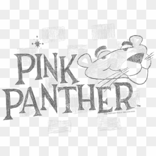 Pink Panther Sketch Logo Juniors V Neck T Shirt - Sketch, HD Png Download