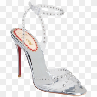 #christian Louboutin Icone A Clous Sandals Clear/silver - Basic Pump, HD Png Download