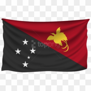 Free Png Download Papua New Guinea Wrinkled Flag Clipart - Papua New Guinea Flag Transparent, Png Download