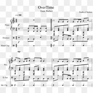 Overtime Themes Sheet Music For Piano, Percussion Download - Sheet Music, HD Png Download