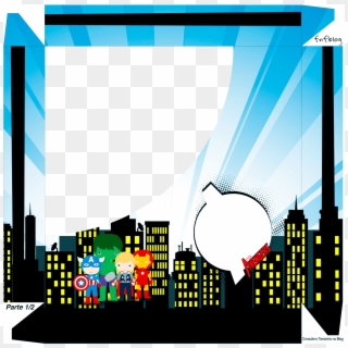 Caixa De Bombom Kit Festa Vingadores Cute - Prédio Super Herois Png, Transparent Png