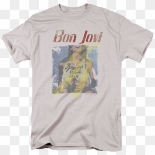 Distressed Slippery When Wet Bon Jovi T-shirt - Shameless Merchandise, HD Png Download