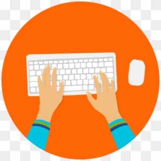 Hand Tastatur Circle Sgberlin - Hand On Keyboard Png, Transparent Png