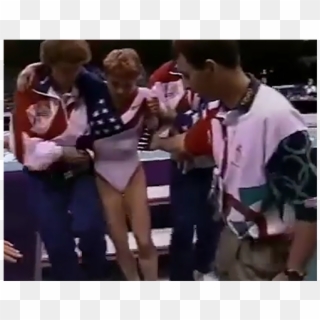Larry Nassar Helps Kerri Strug Off The Mat At The 1996 - Girl, HD Png Download
