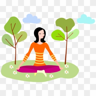 Vector Illustration Of Outdoor Yoga And Meditation - Meditation, HD Png Download