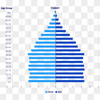 Population-age Group Pyramid - Poblacion De Turquia 2018, HD Png Download