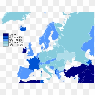 Demographics Of Europe - Population Growth Europe Map, HD Png Download