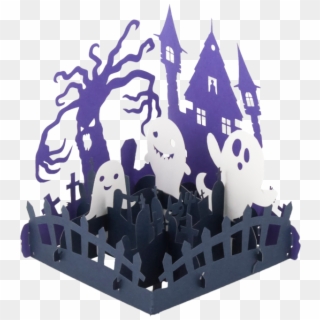 Halloween Haunted Graveyard Pop Up Card - Arch, HD Png Download