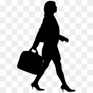 Business Woman Walking Silhouette, HD Png Download