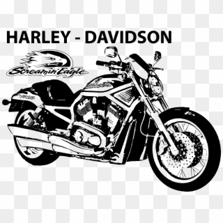 Banner Freeuse Download Harley Davidson Clipart Book - Harley Davidson Motorrad Schwarz Weiß, HD Png Download