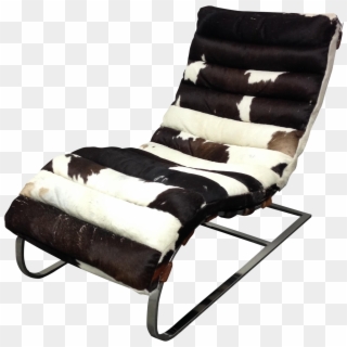 Todd Oldham Cowhide Chrome Lounge Chair E1449255049360 - Futon Pad, HD Png Download